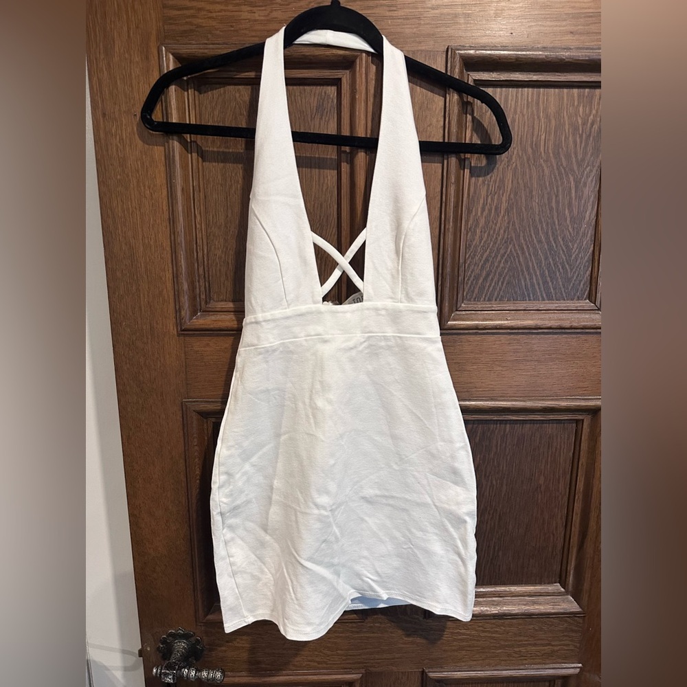 Tobi white Halter mini dress